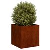 vidaXL Plantenbak roestig 40x40x40 cm weervast staal
