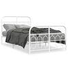 vidaXL Bedframe met hoofd- en voeteneinde metaal wit 120 x 190 cm