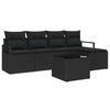 vidaXL Bankstel 6 st Zwart poly rattan