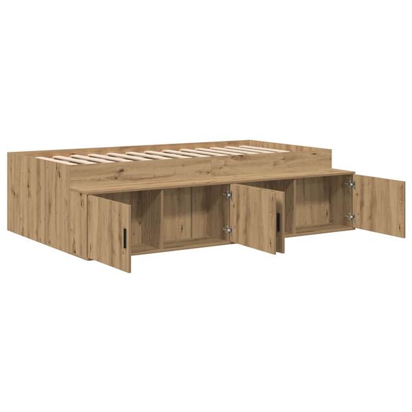 vidaXL Bedframe met lade Artisan Eiken 90 x 190 cm Bewerkt hout