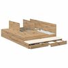 vidaXL Opbergbedframe met lade Artisan Eiken 140 cm Bewerkt hout