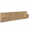 vidaXL Hoofdbord Met Kast 3 pcs Artisan Eiken Bewerkt hout