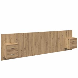 vidaXL Hoofdbord Met Kast 3 pcs Artisan Eiken Bewerkt hout