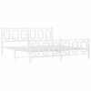 vidaXL Bedframe met hoofd- en voeteneinde metaal wit 183x213 cm