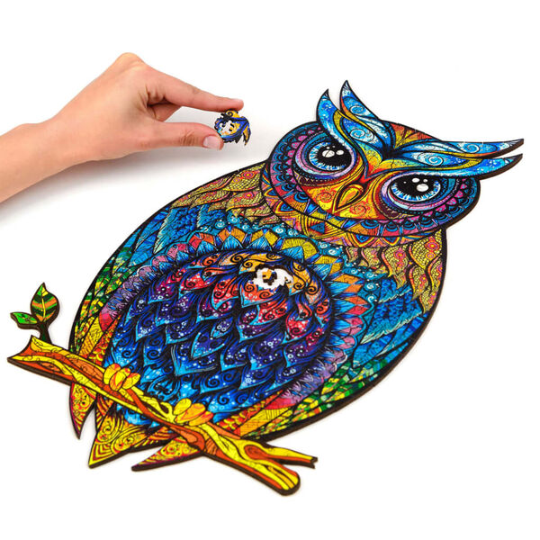 UNIDRAGON Puzzel Charming Owl 650 stukjes royal size 35x60 cm hout