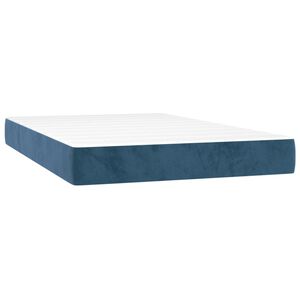vidaXL Pocketveringmatras medium 120x200x20 cm fluweel donkerblauw