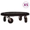 vidaXL Plantentrolleys met wielen 5 st 275 kg diameter 40 cm zwart