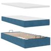 vidaXL Bed poef met matrassen en leds 200x200 cm fluweel donkerblauw