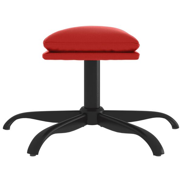 vidaXL Voetenbank 60x60x36 cm kunstleer wijnrood