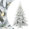 vidaXL Kunstmatige Inklapbare Kerstboom met 300 LED Wit 210 cm PVC
