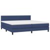 vidaXL Boxspring met matras en LED stof blauw 200x200 cm