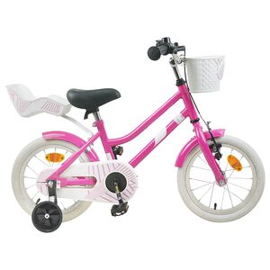 vidaXL Kinderfiets 12 Inch voor 2-4 jaar oud Donkerroze
