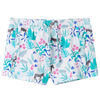 Kindershorts met trekkoord 140 ecru en donkermint