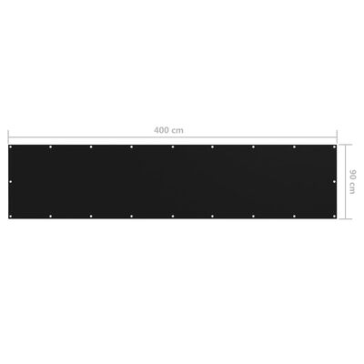 vidaXL Balkonscherm 90x400 cm oxford stof zwart