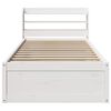 vidaXL Bedframe met hoofdbord massief grenenhout wit 75x190 cm