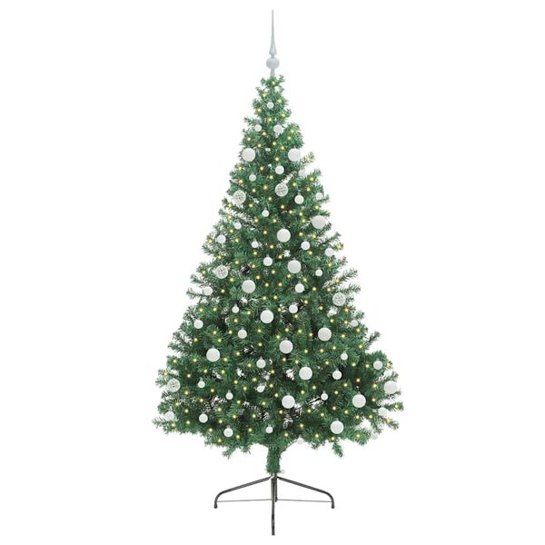 vidaXL Kunstmatig Voorverlicht Kerstboom met 300 LED Groen 180 cm PVC