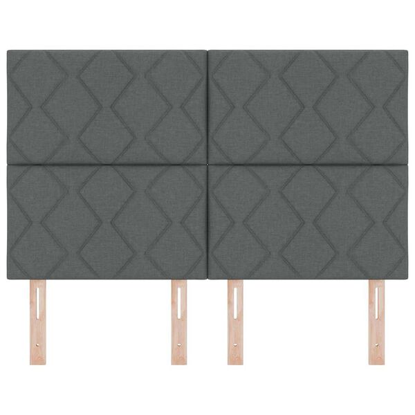 vidaXL Stoffen Hoofdbord met hoofdeinde Donkergrijs 140 cm Stof