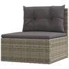 vidaXL 9-delige Loungeset met kussens poly rattan grijs