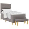 vidaXL Boxspring bed met matras met hoofdeinde Taupe 100 x 200 cm Stof
