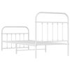 vidaXL Bedframe met hoofd- en voeteneinde metaal wit 90x200 cm