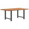 vidaXL Eettafel rechthoekig 180x100x74 cm massief eikenhout lichtbruin