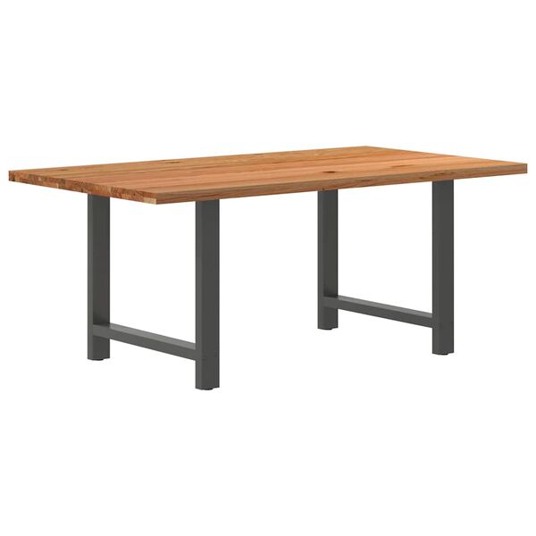 vidaXL Eettafel rechthoekig 180x100x74 cm massief eikenhout lichtbruin