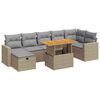 vidaXL 5-delige Loungeset met kussens poly rattan en acaciahout beige
