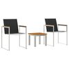 vidaXL Tuin eettafelset 3 st Bruin en zwart