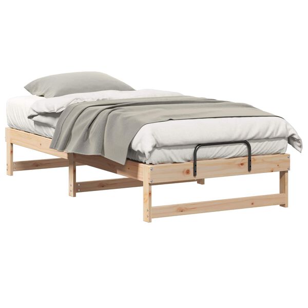 vidaXL Bedframe Bruin 75 x 190 cm Massief grenenhout