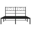 vidaXL Bedframe met hoofdbord metaal zwart 135x190 cm
