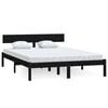vidaXL Bedframe massief grenenhout zwart 150x200 cm