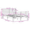 vidaXL Bedframe met hoofdbord massief grenenhout wit 140x200 cm