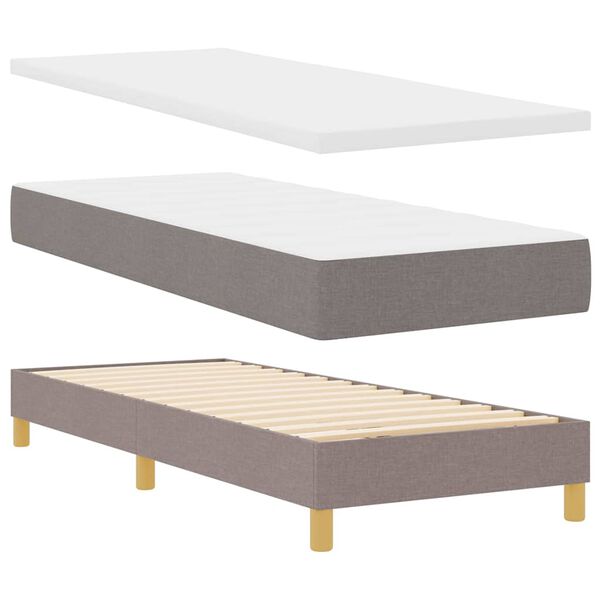 vidaXL Boxspringbed met matras met hoofdeinde Taupe 80 x 200 cm Stof