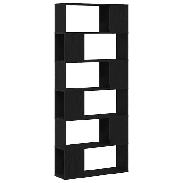 vidaXL Tv-meubelset Wandgemonteerd Zwart 80 x 24 x 186 cm Bewerkt hout