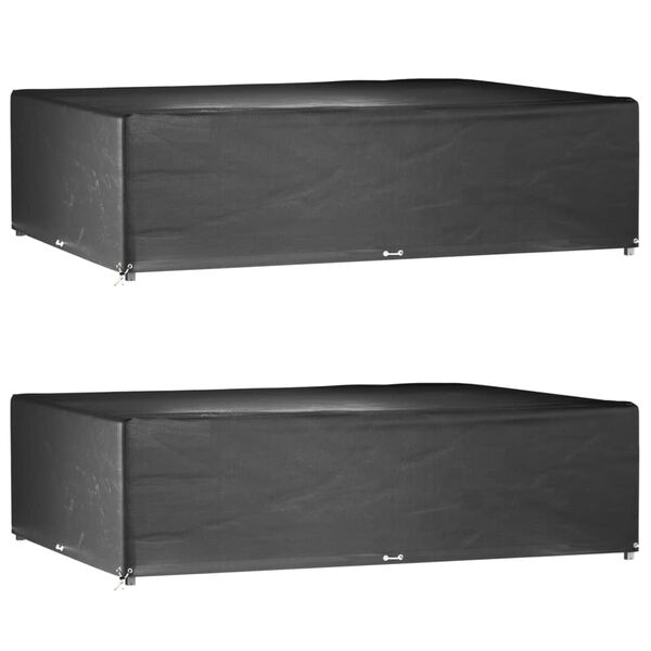 vidaXL Tuinmeubelhoezen 2 st 16 oogjes rechthoekig 300x200x75 cm