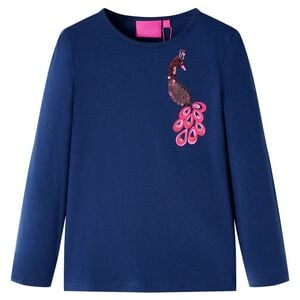 vidaXL Kindershirt met lange mouwen 104 marineblauw