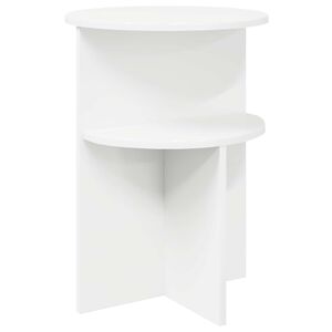 vidaXL Bijzettafel met opslag Wit &Oslash; 39,5 x 55 cm Bewerkt hout