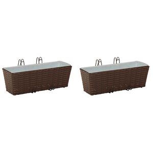 vidaXL Reling 2 st Bruin 50 x 17 x 17 cm Metaal