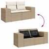 vidaXL 9-delige Loungeset met kussens poly rattan acacia beige