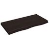 vidaXL Wastafelblad 100x50x(2-6) cm behandeld massief hout donkerbruin