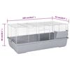 vidaXL Dierenhok kleine dieren 100x53x46 cm polypropeen metaal grijs