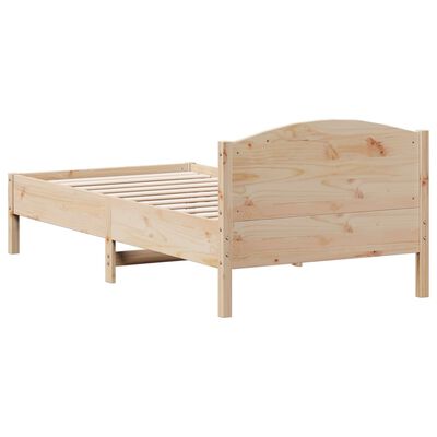 vidaXL Bedframe met hoofdbord massief grenenhout 75x190 cm
