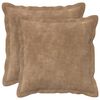 vidaXL Kussensloop 2 pcs HOUTEN Taupe 35 x 35 cm Microfiber Fleece