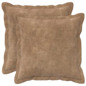 vidaXL Kussensloop 2 pcs HOUTEN Taupe 35 x 35 cm Microfiber Fleece