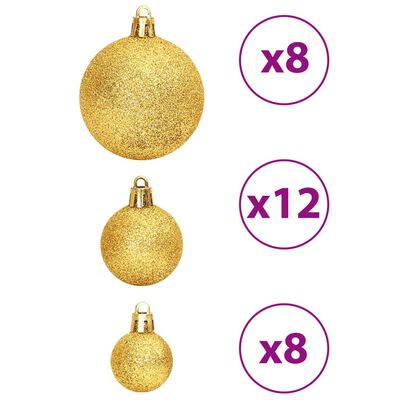 vidaXL Kerstballen 100 st 3/4/6 cm goudkleurig en wijnrood