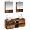 vidaXL Badkamermeubelset 5 pcs Oud hout Bewerkt hout en glas