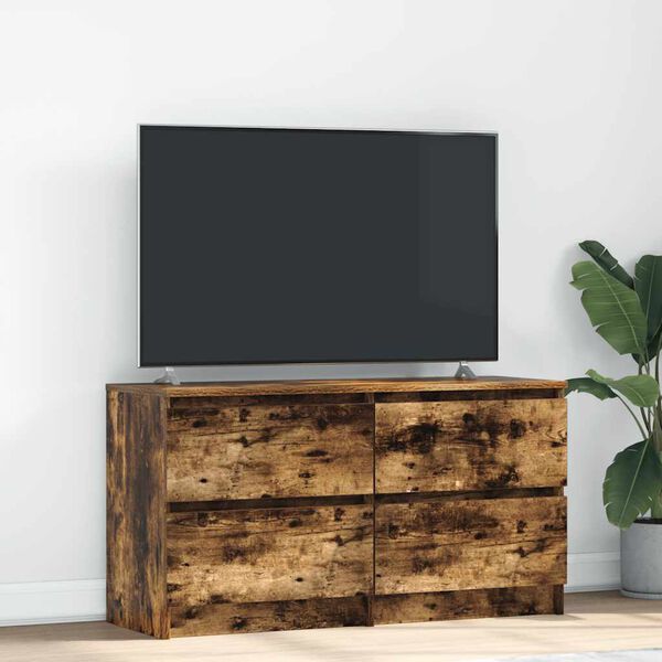 vidaXL Tv-meubel 100x35x54 cm bewerkt hout gerookt eikenkleurig