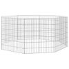 vidaXL Dierenverblijf 8 panelen 54x60 cm gegalvaniseerd ijzer