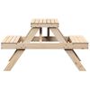 vidaXL Picknicktafel 105x134x75 cm massief grenenhout