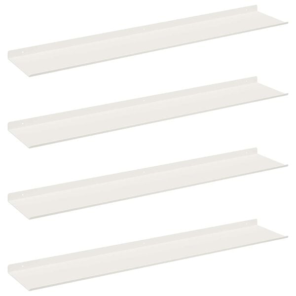 vidaXL Drijvende plank 4 pcs Wit 100 x 18 x 2,5 cm Staal